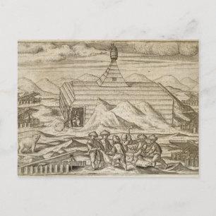 Crew killing and skinning bears, outside the cabi postcard