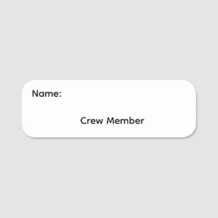 Crew Member Magnetic Name Tag Button