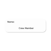 Crew Member Pinback Name Tag Button