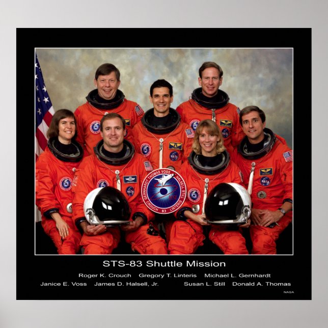 Crew of the STS-83 Shuttle Mission... Poster (Front)