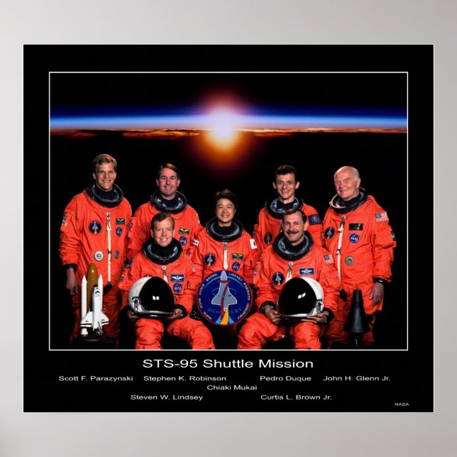 Crew of the STS-95 Shuttle Mission Poster (Front)