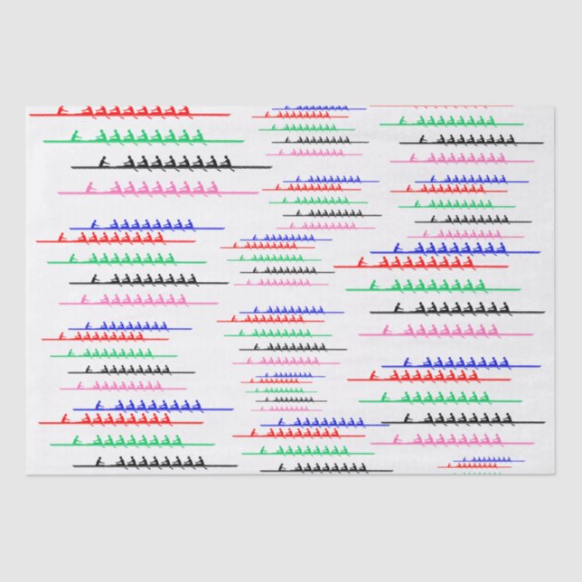 Crew Race Rowers Rowing - Five Boats Racing Tissue Paper (Front)