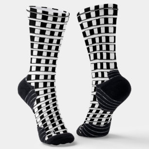 Crew Socks Black & White Square