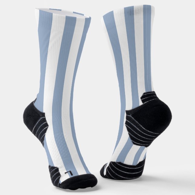 Crew Socks Blue & White Stripe (Angled)