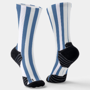 Crew Socks Blue & White Stripe