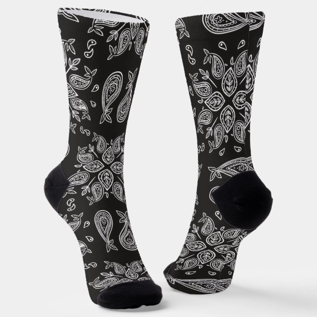 Crew Socks-Classic Paisley Elegance Socks (Angled)