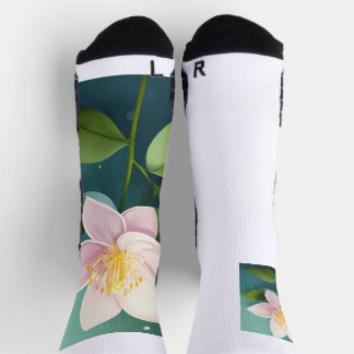 Crew Socks Flower Printed 