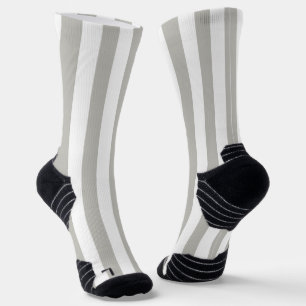 Crew Socks Grey & White Stripe