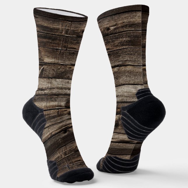 Crew Socks Rustic Wood Dark (Angled)