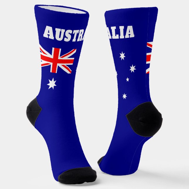 crew socks with flag of Australia (Angled)