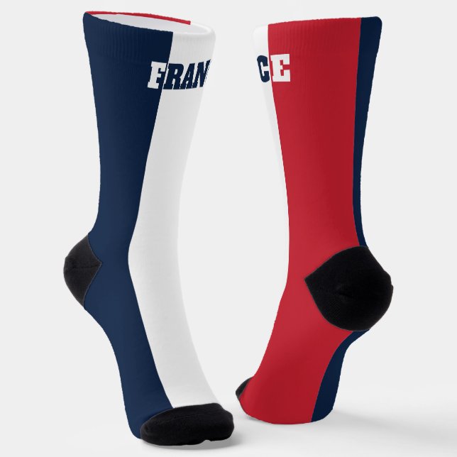 crew socks with flag of France (Angled)