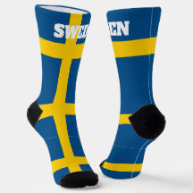 crew socks with flag of Sweden