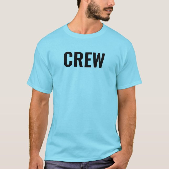 Crew Staff Back & Front Print Mens Blue Horizon T-Shirt (Front)