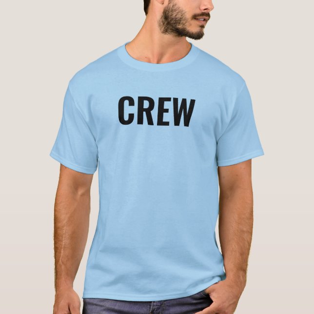 Crew Staff Double Sided Print Mens Light Blue T-Shirt (Front)