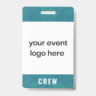Crew Staff Event Badge Teal ID Badge