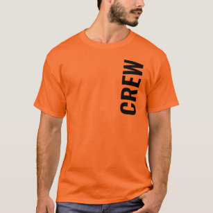 Crew Staff Mens Athletic Orange Double Sided T-Shirt