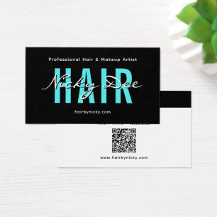 Crew Talent Block Text Business Card   QR Code