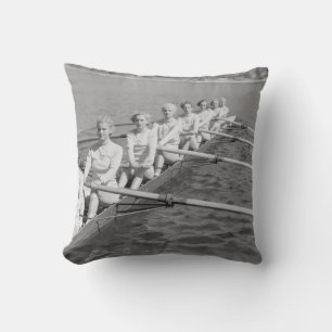 CREW TEAMvintage, sport, row, team, boat, retro, c Cushion