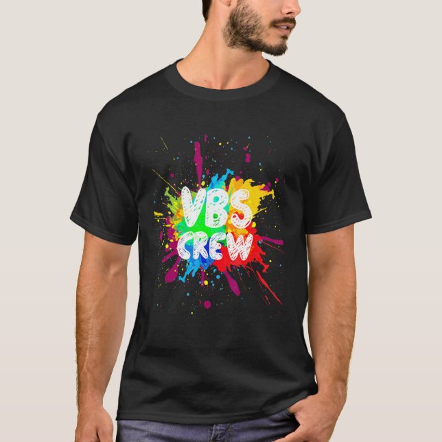 Crew Vacation Bible School Paint Splatter I Love V T-Shirt (Front)