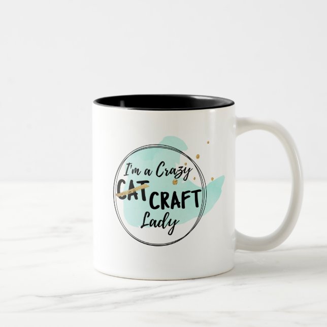 Crezy Craft Lady Mug - Teal (Right)
