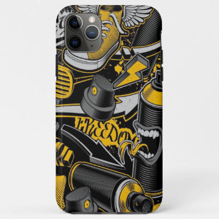 Crezy Music Black Yellow Graffiti Spay all star Case-Mate iPhone Case