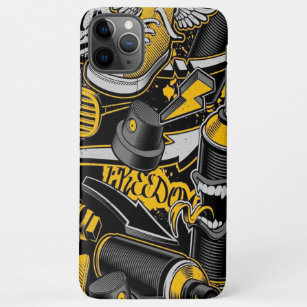 Crezy Music Black Yellow Graffiti Spay all star iPhone 11Pro Max Case