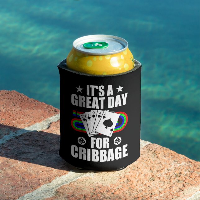 Cribbage Board For Cribbage Card Game Player Funny Can Cooler (In Situ Pool)