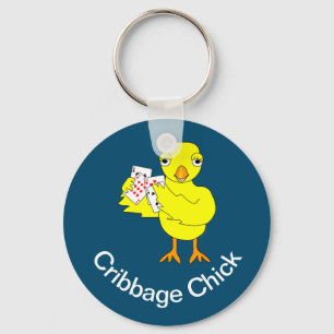 Cribbage Chick Key Ring