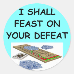 cribbage classic round sticker