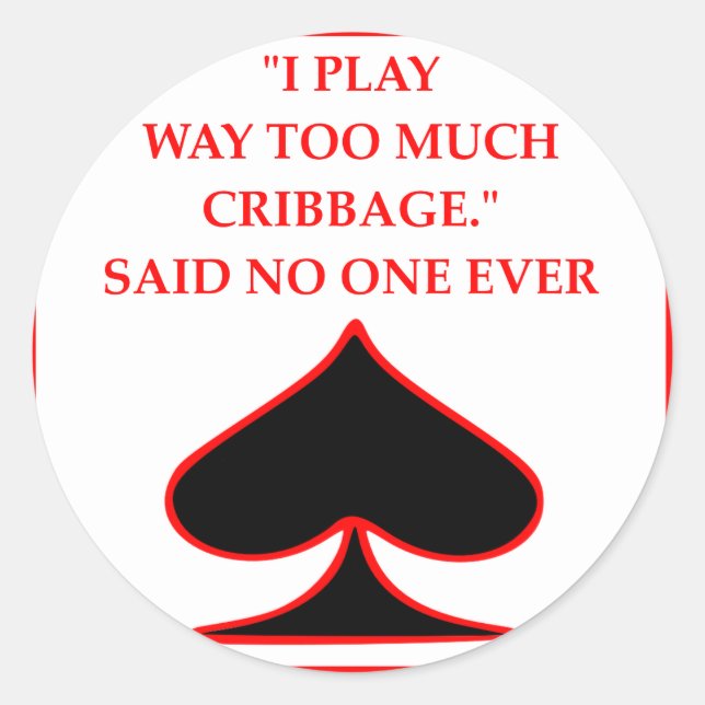 CRIBBAGE CLASSIC ROUND STICKER (Front)