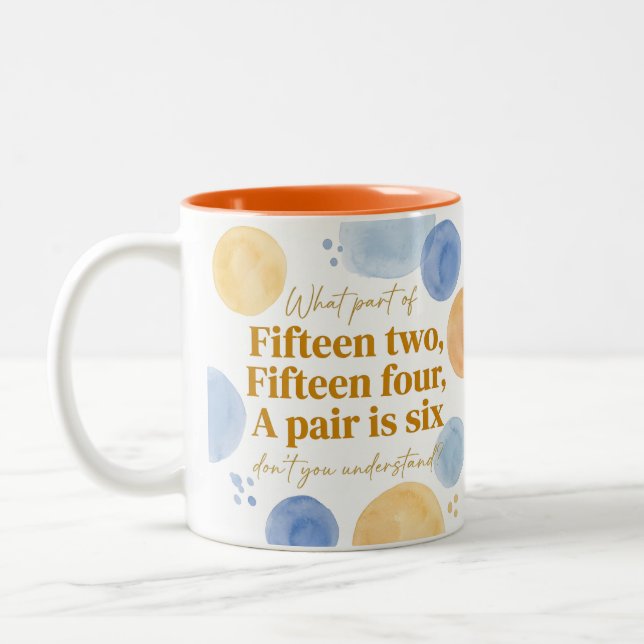 Cribbage Funny Gift for Card Game Player Two-Tone Coffee Mug (Left)
