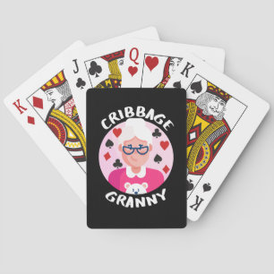 Cribbage granny - funny cribbage  playing cards