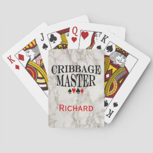 Cribbage Master on Marble Personalised Playing Cards