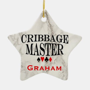 Cribbage Master Personalised Ceramic Tree Decoration