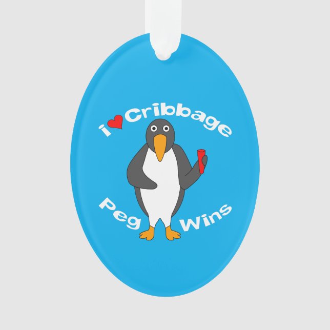 Cribbage Peg Wins Ornament (Front)