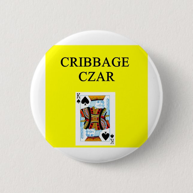 CRIBBAGE player 6 Cm Round Badge (Front)