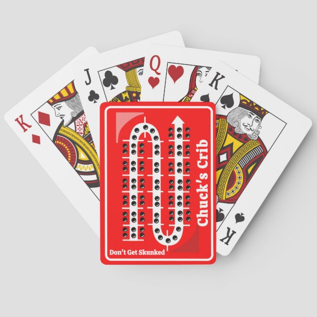 Cribbage Playing Cards Personalized Red