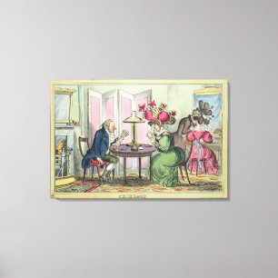 Cribbage, published by Thomas McLean, London (colo Canvas Print
