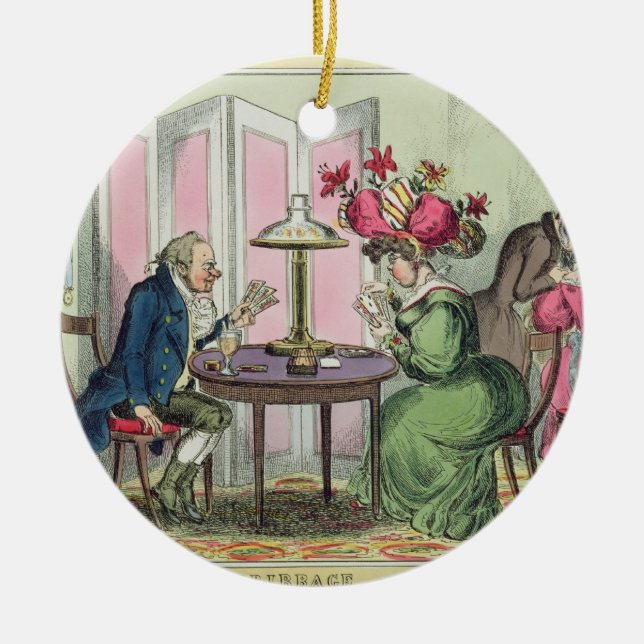 Cribbage, published by Thomas McLean, London (colo Ceramic Tree Decoration (Front)