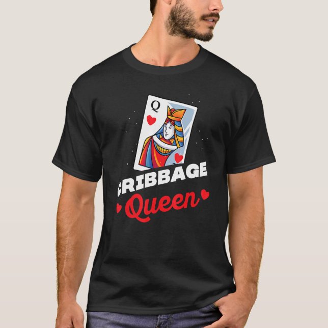 Cribbage Queen  His And Hers Matching Couples Crib T-Shirt (Front)