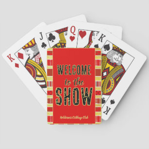 Cribbage Welcome to the Show Personalized Red Gold Playing Cards