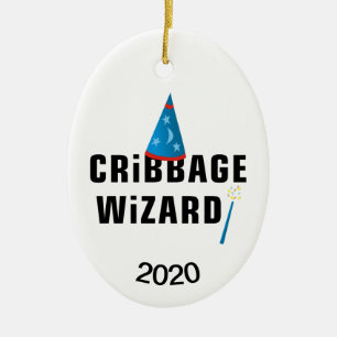 Cribbage Wizard Ceramic Tree Decoration