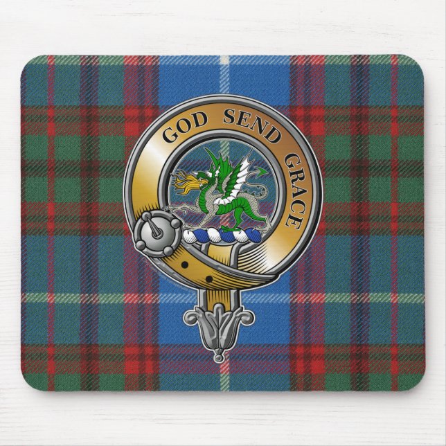 Crichton Tartan & Badge Mouse Pad (Front)