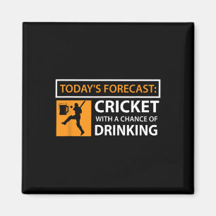 Cricket And Beer Funny Drinking Cricket Fan Gift  Magnet