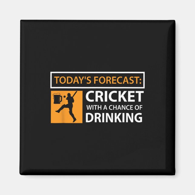 Cricket And Beer Funny Drinking Cricket Fan Gift  Magnet (Front)