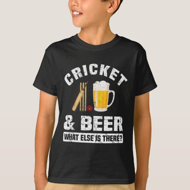 Cricket And Beer Funny  T-Shirt (Front)