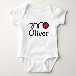 Cricket baby clothing with custom name baby bodysuit