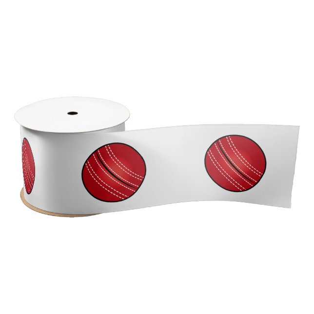 Cricket Ball 3 Inches Satin Ribbon (Spool)