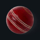 CRICKET BALL 6 CM ROUND BADGE<br><div class="desc">Show your love for the game of cricket with this custom design.</div>