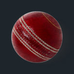 CRICKET BALL 6 CM ROUND BADGE<br><div class="desc">Show your love for the game of cricket with this custom design.</div>
